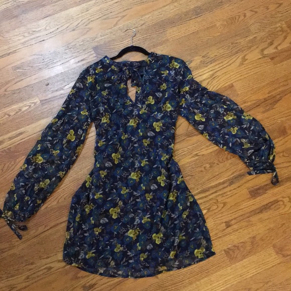 Navy blue, yellow flower dress - Picture 5 of 5